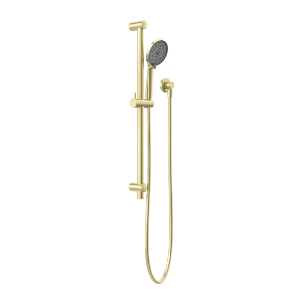 Nero Round Metal Project Rail Shower Brushed Gold NR318BG - Rail Showers