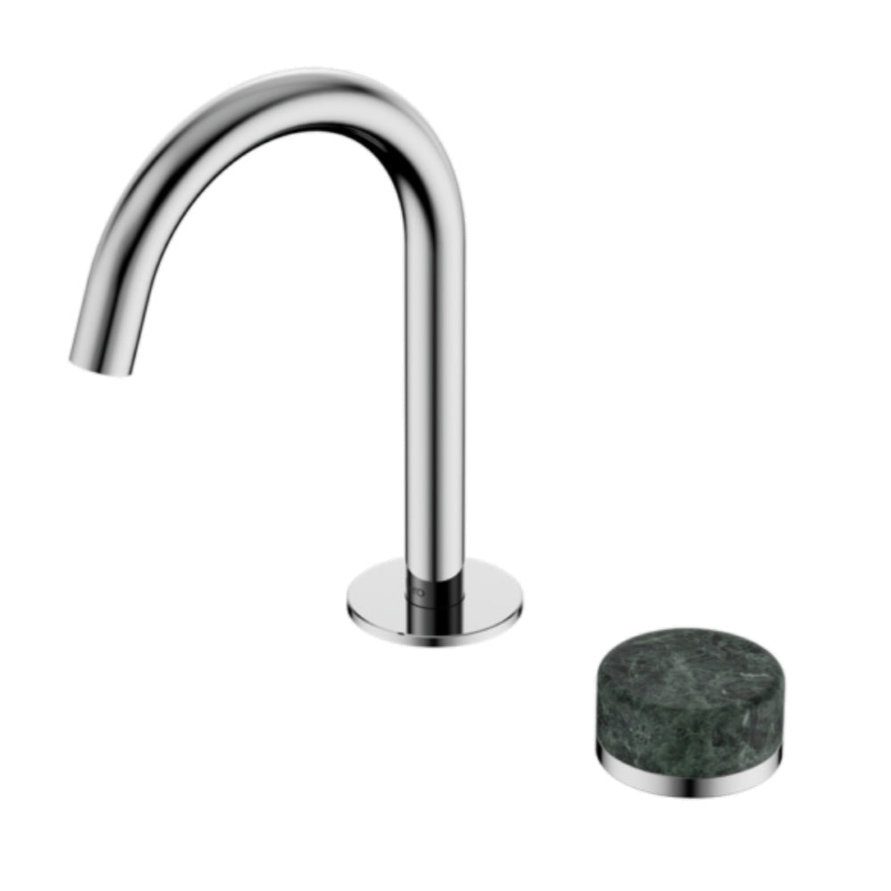 Nero Serenity Progressive Basin Mixer Arc Spout w/ Verde Alpi Handle Chrome 24E032CH - Basin Mixers