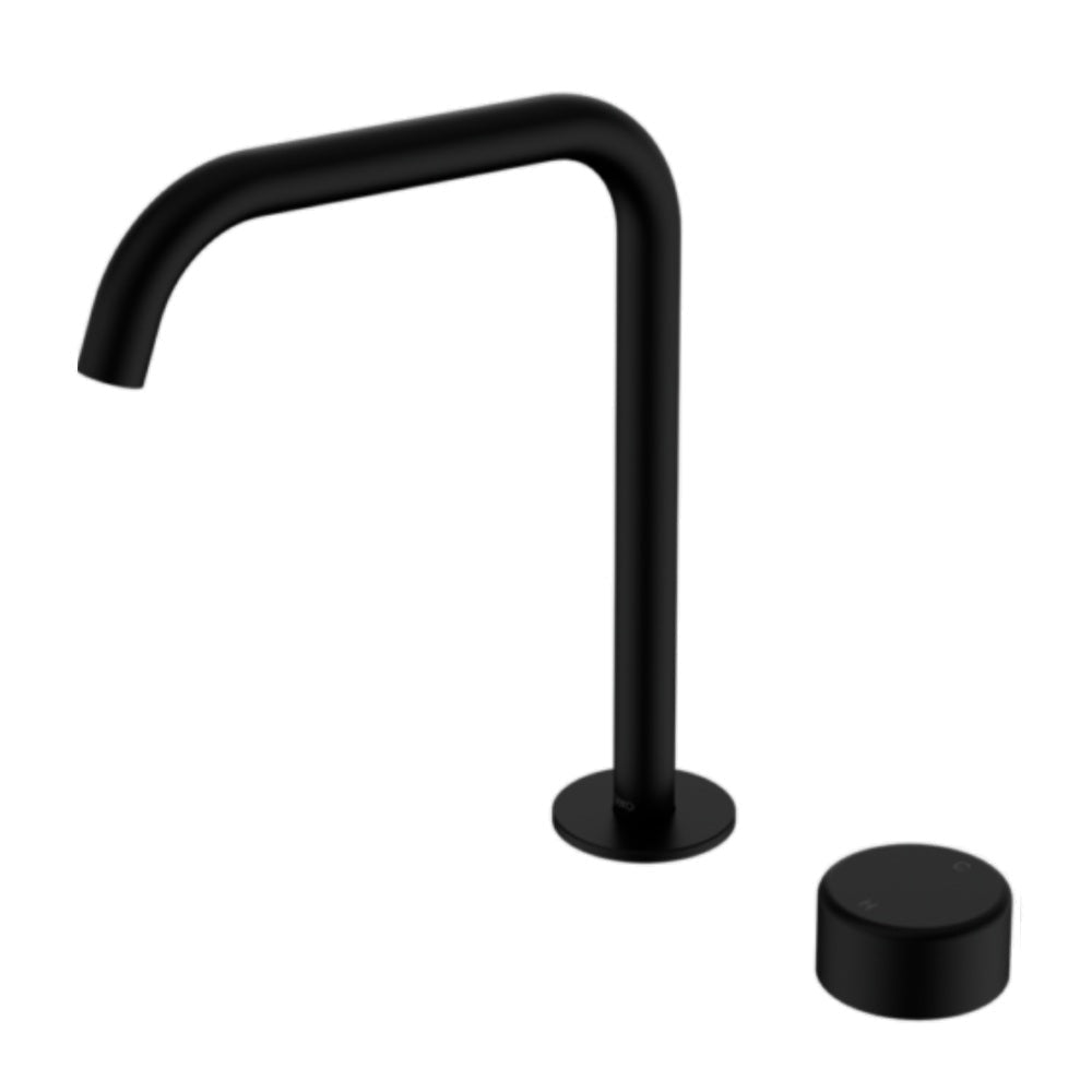 Nero Serenity Progressive Bath/Kitchen Mixer Edge Spout w/ Metal Handle Matte Black 24E054MB - Basin Mixers