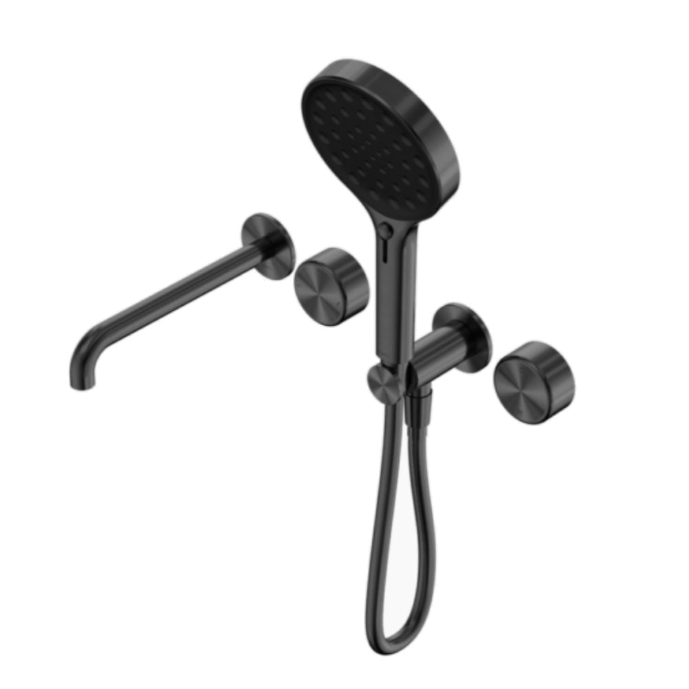 Nero Serenity Progressive Shower System w/ Spout w/ Metal Handle And Serenity Hand Shower Gunmetal 24E018GM - Hand