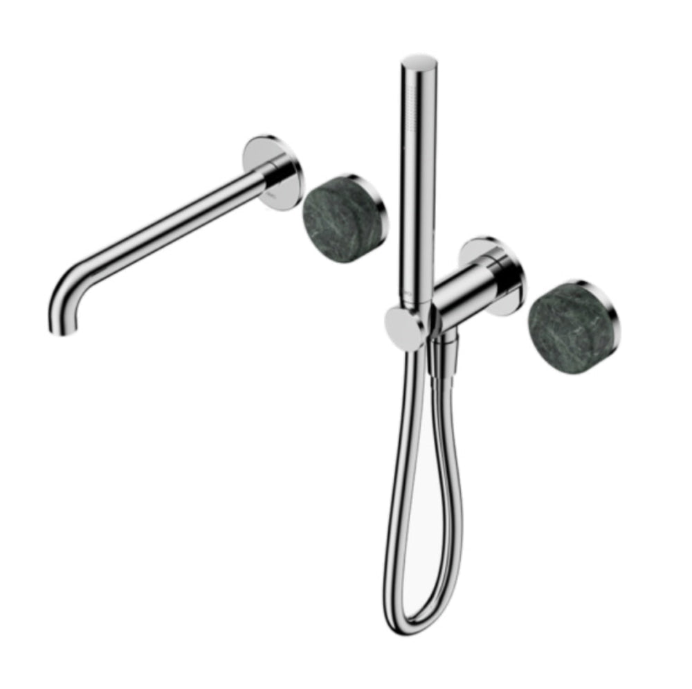Nero Serenity Progressive Shower System w/ Spout w/ Verde Alpi Handle And Slim Shower Chrome 24E008CH - Hand Showers