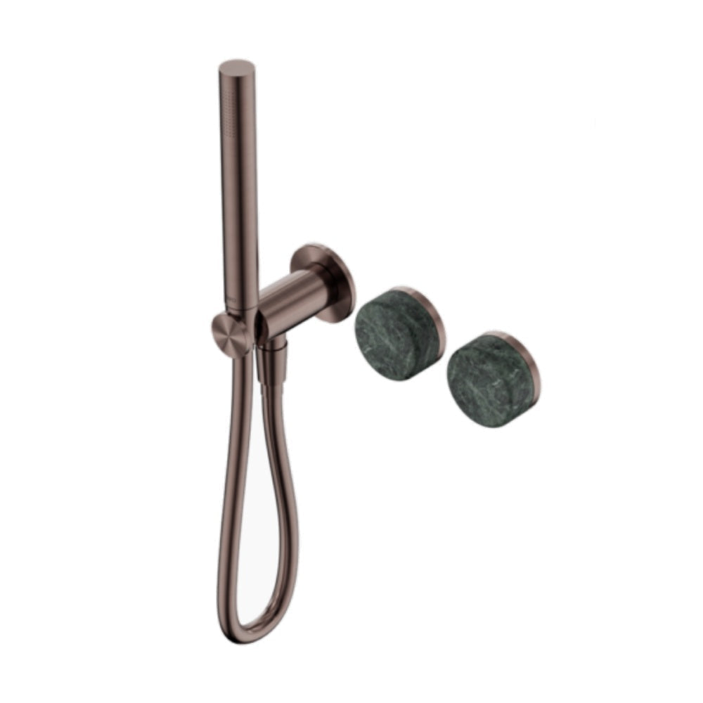Nero Serenity Progressive Shower System w/ Verde Alpi Handle And Slim Shower Brushed Bronze 24E020BZ - Hand Showers