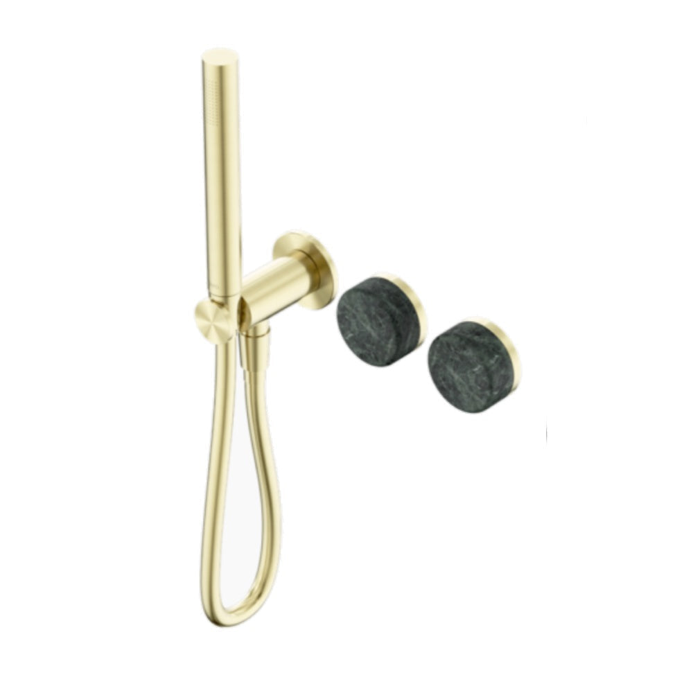 Nero Serenity Progressive Shower System w/ Verde Alpi Handle And Slim Shower Brushed Gold 24E020BG - Hand Showers