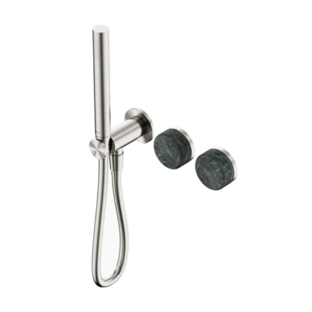 Nero Serenity Progressive Shower System w/ Verde Alpi Handle And Slim Shower Brushed Nickel 24E020BN - Hand Showers