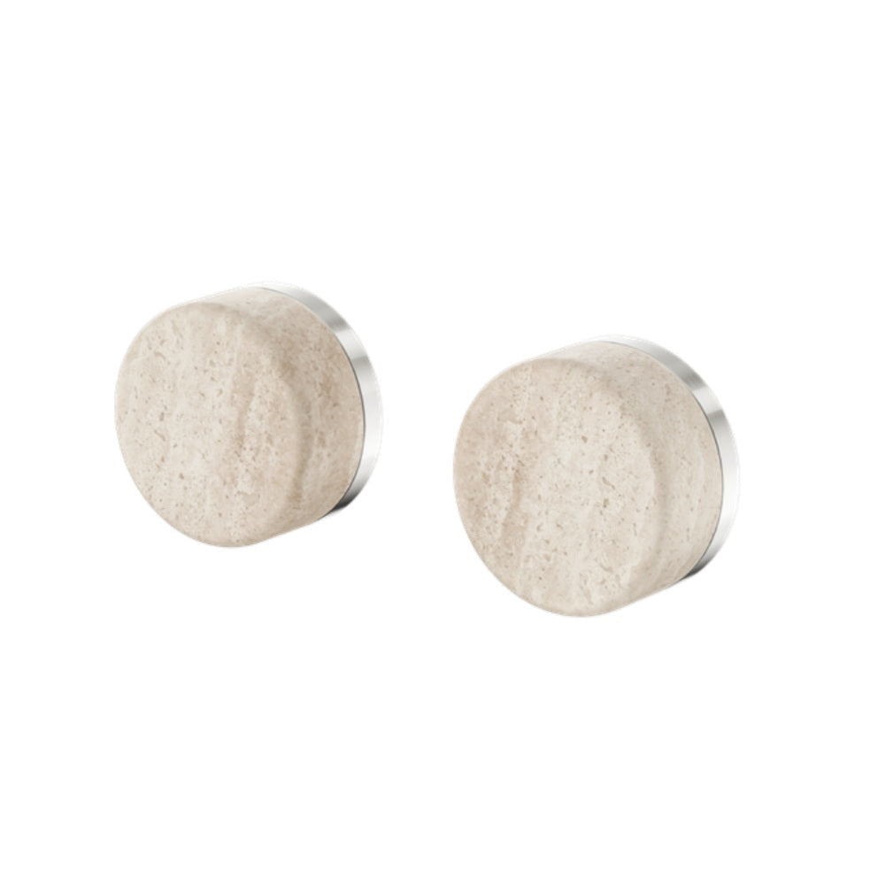 Nero Serenity Wall Top Assembly w/ Rome Travertine Handle Brushed Nickel 24D007BN - Bathroom Wall Mixers