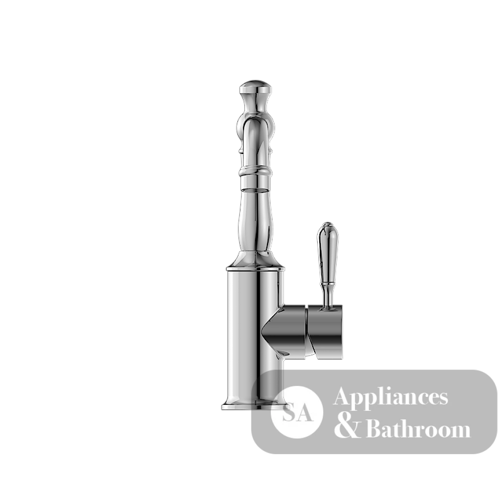 Nero York Tall Basin Mixer With White Metal Lever Chrome NR69210102CH - Basin Mixers