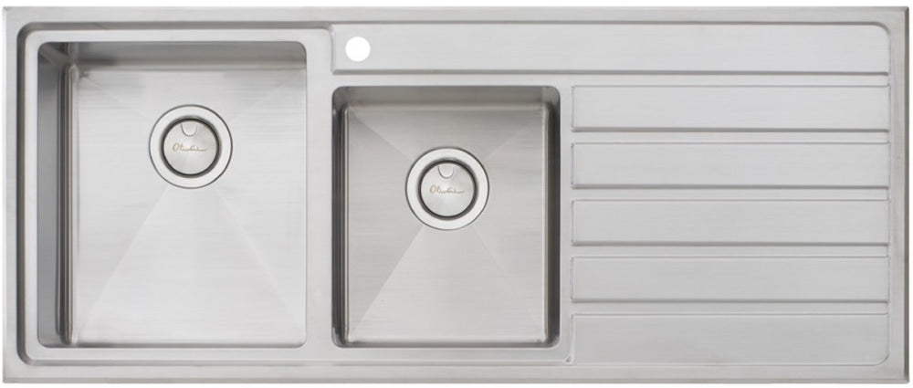 Oliveri Ap1411 Apollo 1 And 3/4 Bowl Right Hand Drainer Sink Top Mounted Kitchen Sinks