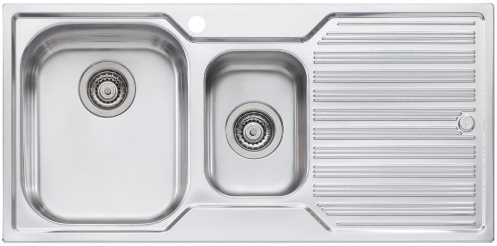 Oliveri Dz101 Diaz 1 And 1/2 Bowl Right Hand Drainer Sink Top Mounted Kitchen Sinks