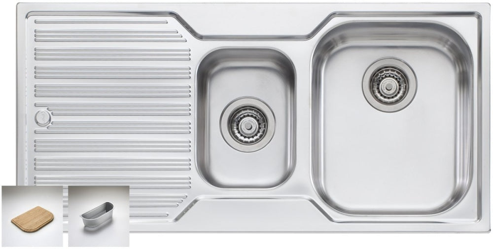 Oliveri Dz102 Diaz 1 And 1/2 Bowl Left Hand Drainer Sink Top Mounted Kitchen Sinks