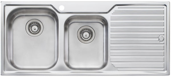 Oliveri Dz111 Diaz 1 And 3/4 Bowl Right Hand Drainer Topmount Sink Top Mounted Kitchen Sinks