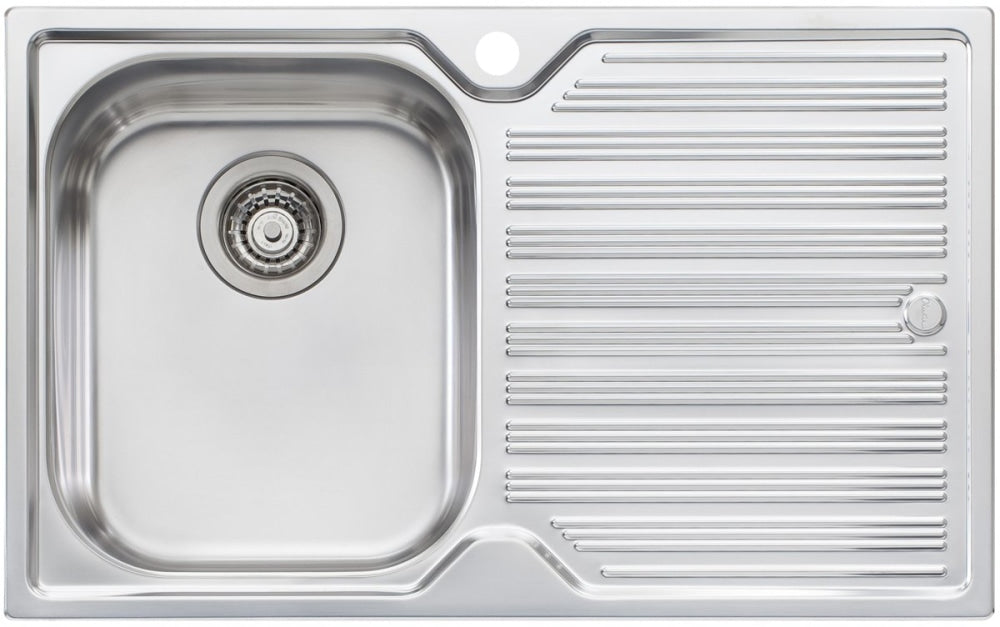 Oliveri Dz121 Diaz Single Bowl Right Hand Drainer Topmount Sink Top Mounted Kitchen Sinks