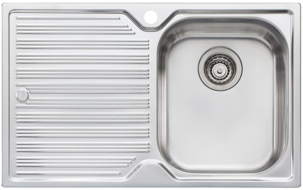 Oliveri Dz122 Diaz Single Bowl Left Hand Drainer Topmount Sink Top Mounted Kitchen Sinks