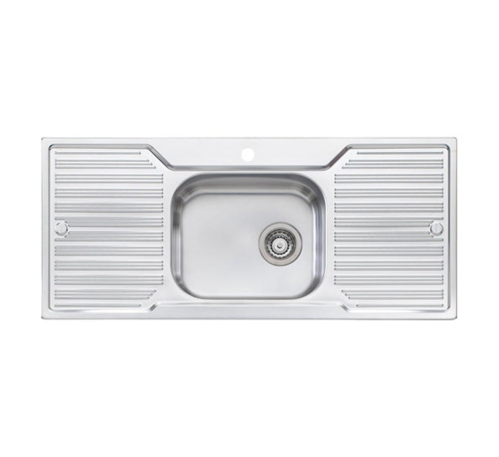 Oliveri Dz133 Diaz Single Bowl Double Drainer Topmount Sink Top Mounted Kitchen Sinks