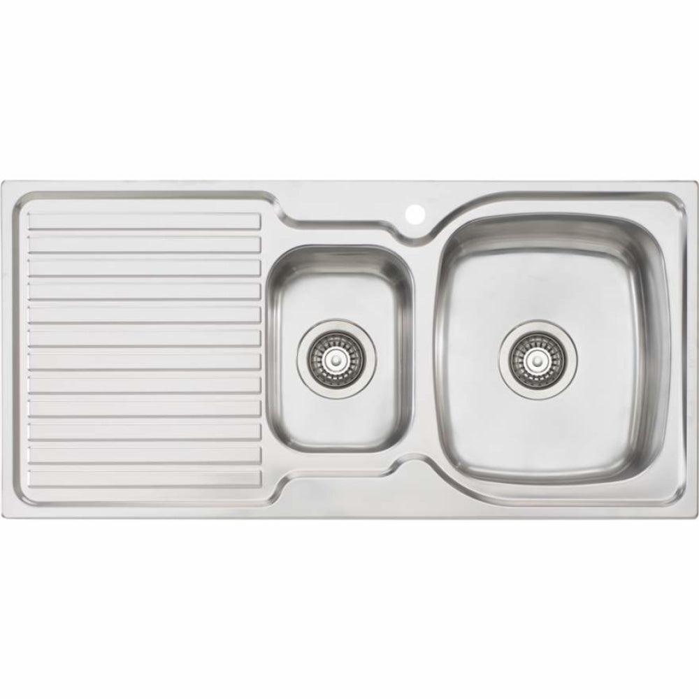 Oliveri Endeavour Ee02 1 & 1/2 Bowl Sink With Drainer Top Mounted Kitchen Sinks