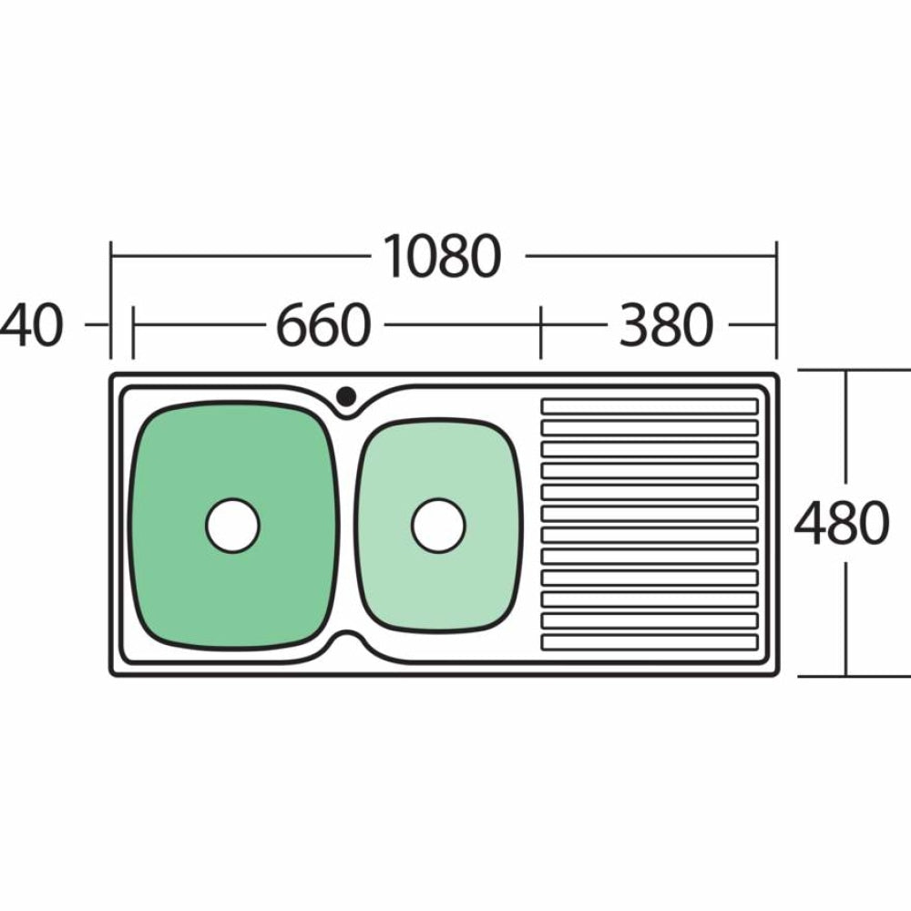 Oliveri Endeavour Ee11 1 & 3/4 Bowl Sink With Drainer Top Mounted Kitchen Sinks