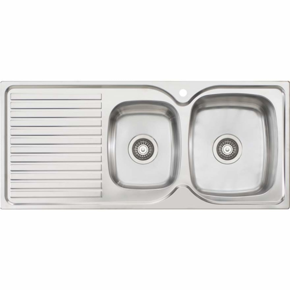 Oliveri Endeavour Ee12 1 & 3/4 Bowl Sink With Drainer Top Mounted Kitchen Sinks