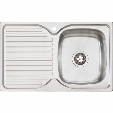 Oliveri Endeavour Ee22 Single Bowl Sink With Drainer Top Mounted Kitchen Sinks