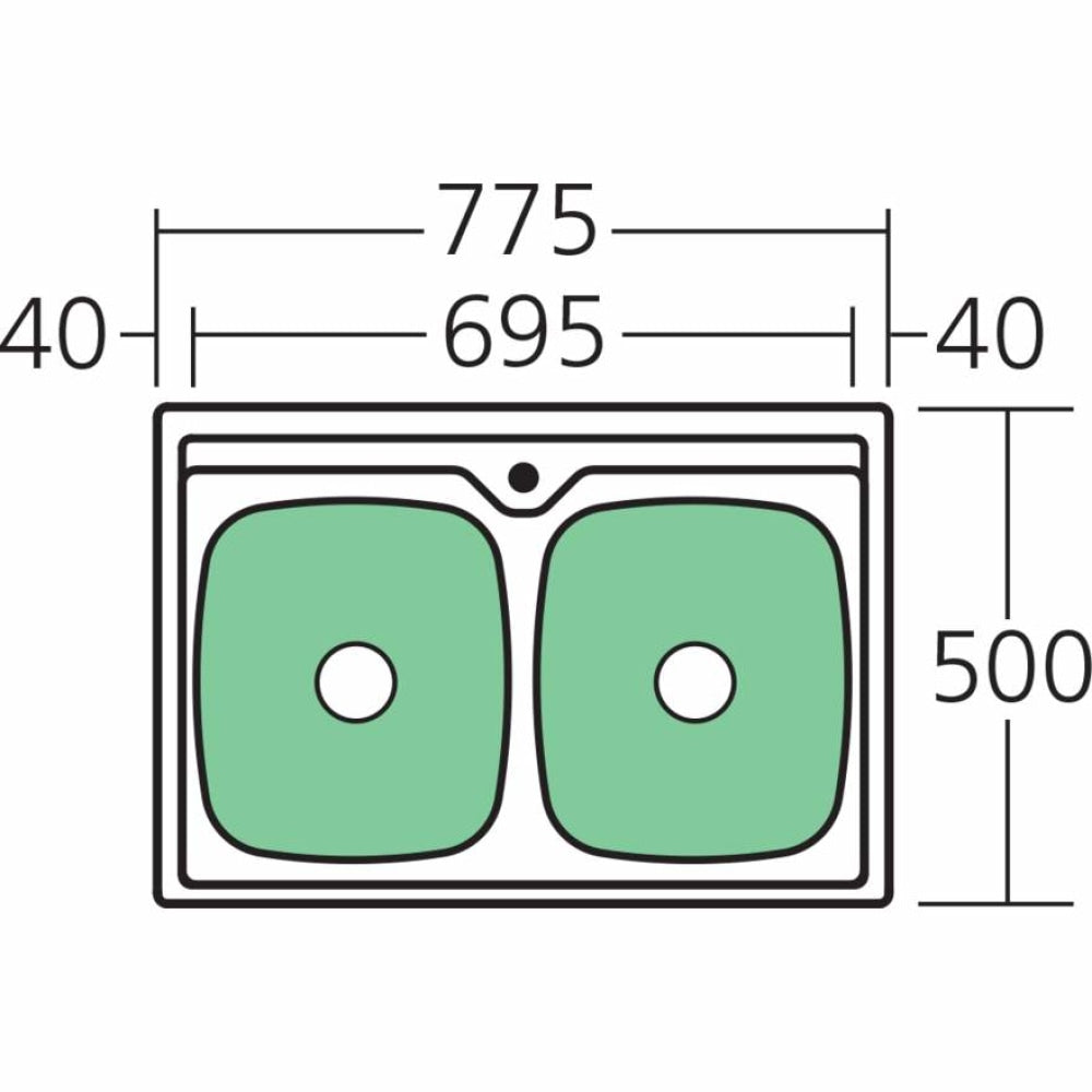 Oliveri Endeavour Ee23Tu Double Bowl Sink Top Mounted Kitchen Sinks