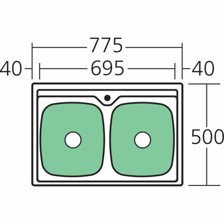 Oliveri Endeavour Ee23Tu Double Bowl Sink Top Mounted Kitchen Sinks