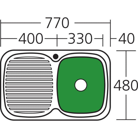 Oliveri Ll117 Lakeland Single Bowl Left Hand Drainer Sink - Pre Order Top Mounted Kitchen Sinks