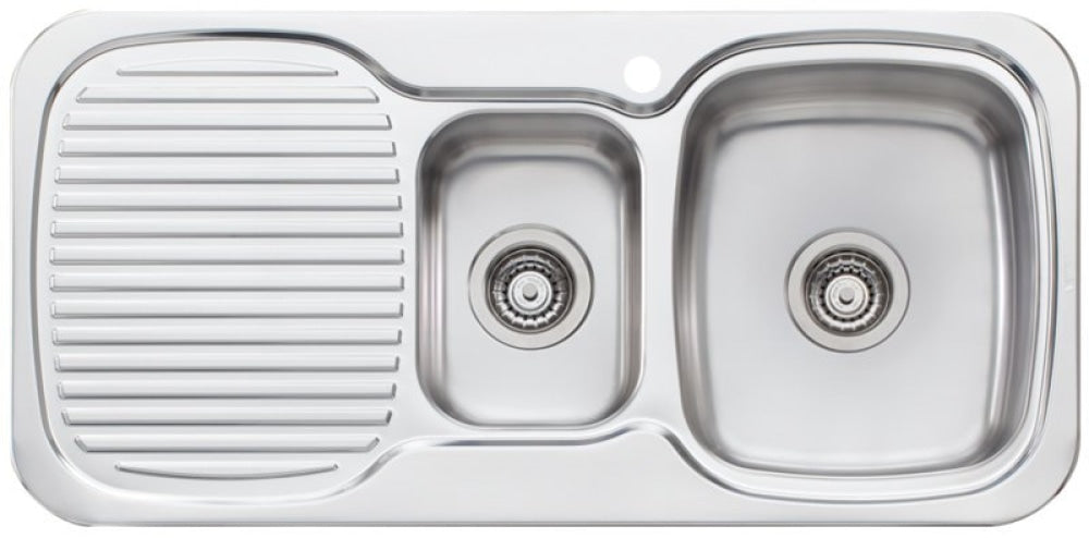 Oliveri Ll127 Lakeland 1 And 1/2 Bowl Left Hand Drainer Sink Top Mounted Kitchen Sinks