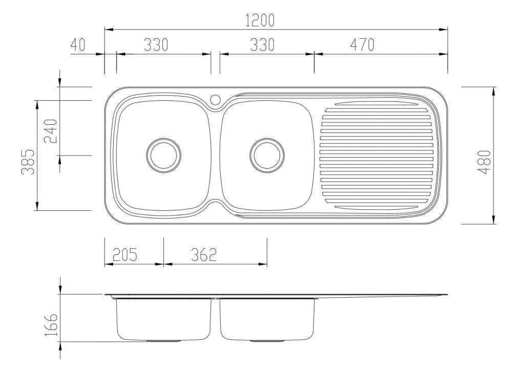 Oliveri Ll156 Lakeland Double Bowl Right Hand Drainer Sink - Pre Order Top Mounted Kitchen Sinks