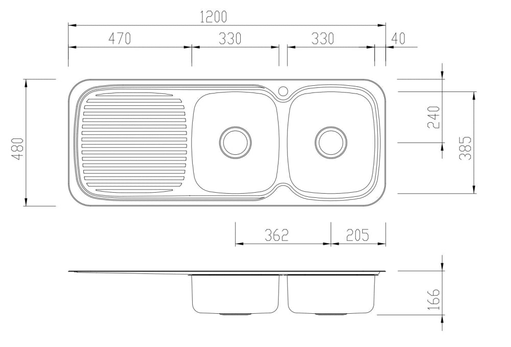 Oliveri Ll157 Lakeland Double Bowl Left Hand Drainer Sink - Pre Order Top Mounted Kitchen Sinks