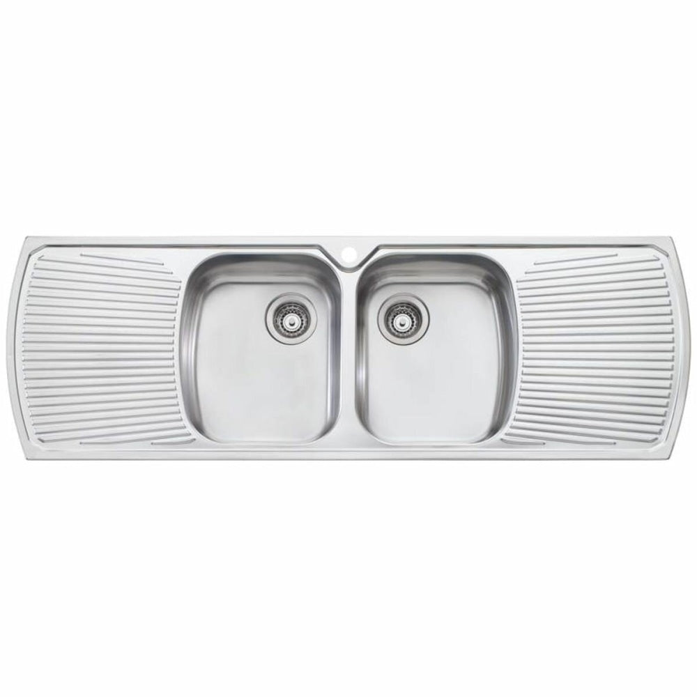 Oliveri Mo753 Monet Double Bowl With Drainer Topmount Sink Top Mounted Kitchen Sinks
