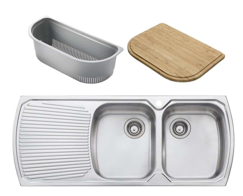 Oliveri Mo772 Monet Double Bowl Right Hand Topmount Sink Top Mounted Kitchen Sinks