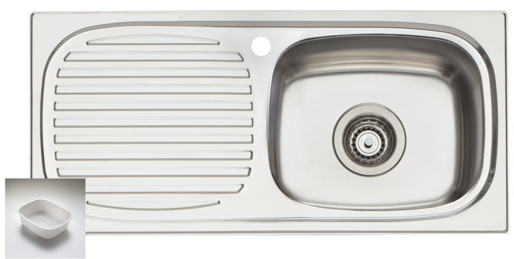 Oliveri Mr502 Martini Single Bowl Left Hand Drainer Sink Top Mounted Kitchen Sinks