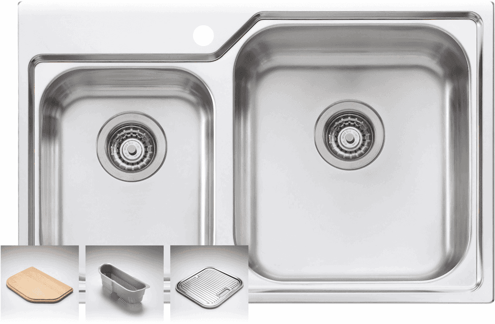 Oliveri Np616 Nu-Petite 1 And 3/4 Topmount Bowl Sink Top Mounted Kitchen Sinks