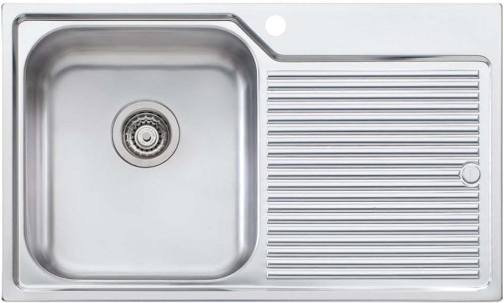Oliveri Np621 Nu-Petite Single Bowl Right Hand Drainer Top Mount Sink Mounted Kitchen Sinks