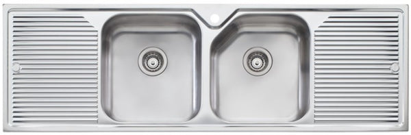Oliveri Np6531Th Nu-Petite Double Bowl Drainer Sink Top Mounted Kitchen Sinks