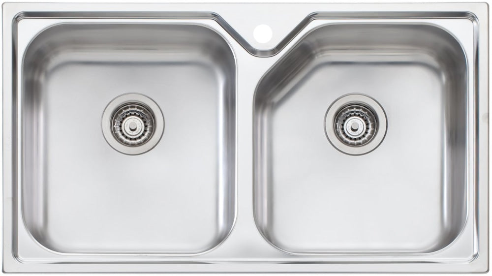 Oliveri Np663 Nu-Petite Double Bowl Topmount Sink Top Mounted Kitchen Sinks