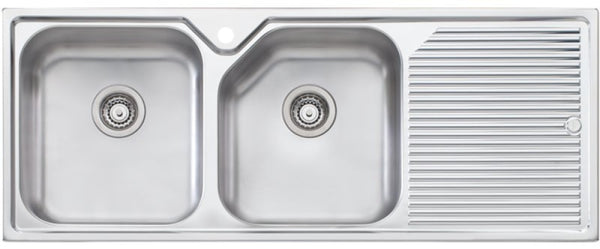 Oliveri Np671 Nu-Petite Double Bowl Right Hand Drainer Topmount Sink Top Mounted Kitchen Sinks