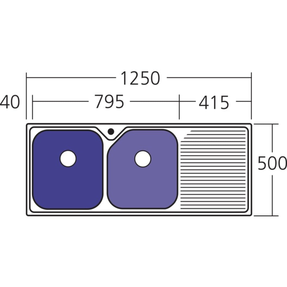Oliveri Np671 Nu-Petite Double Bowl Right Hand Drainer Topmount Sink Top Mounted Kitchen Sinks