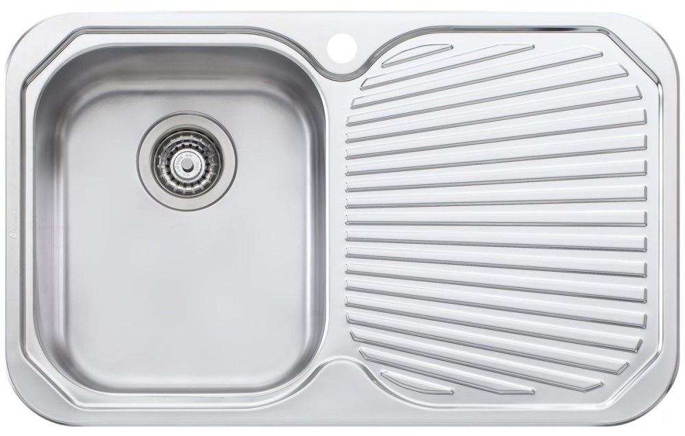 Oliveri Pe321 Petite Single Bowl Right Hand Drainer Topmount Sink Top Mounted Kitchen Sinks