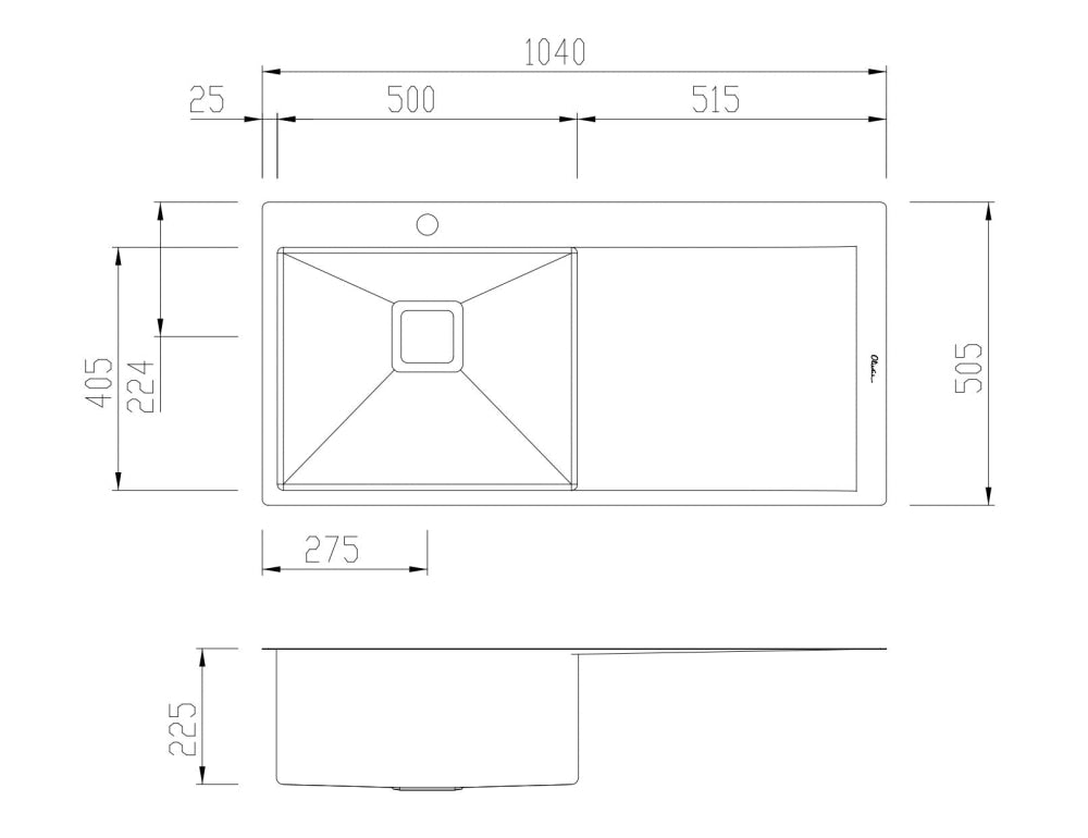 Oliveri Pr1121 Professional Series Single Bowl Right Hand Drainer Topmount Sink Top Mounted Kitchen