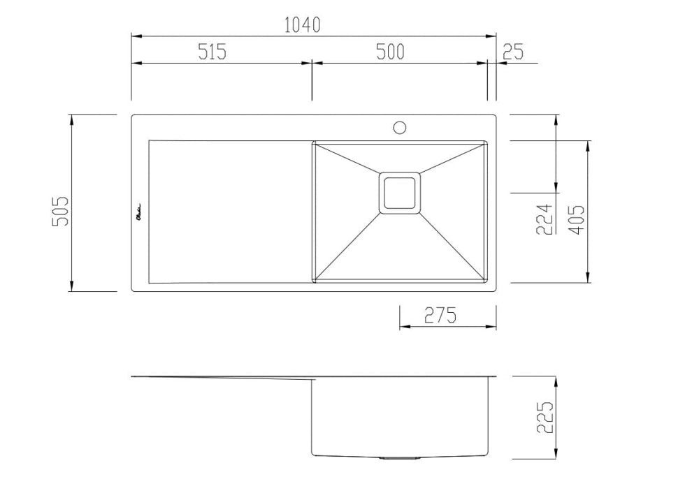 Oliveri Pr1122 Professional Series Single Bowl Left Hand Drainer Topmount Sink Top Mounted Kitchen