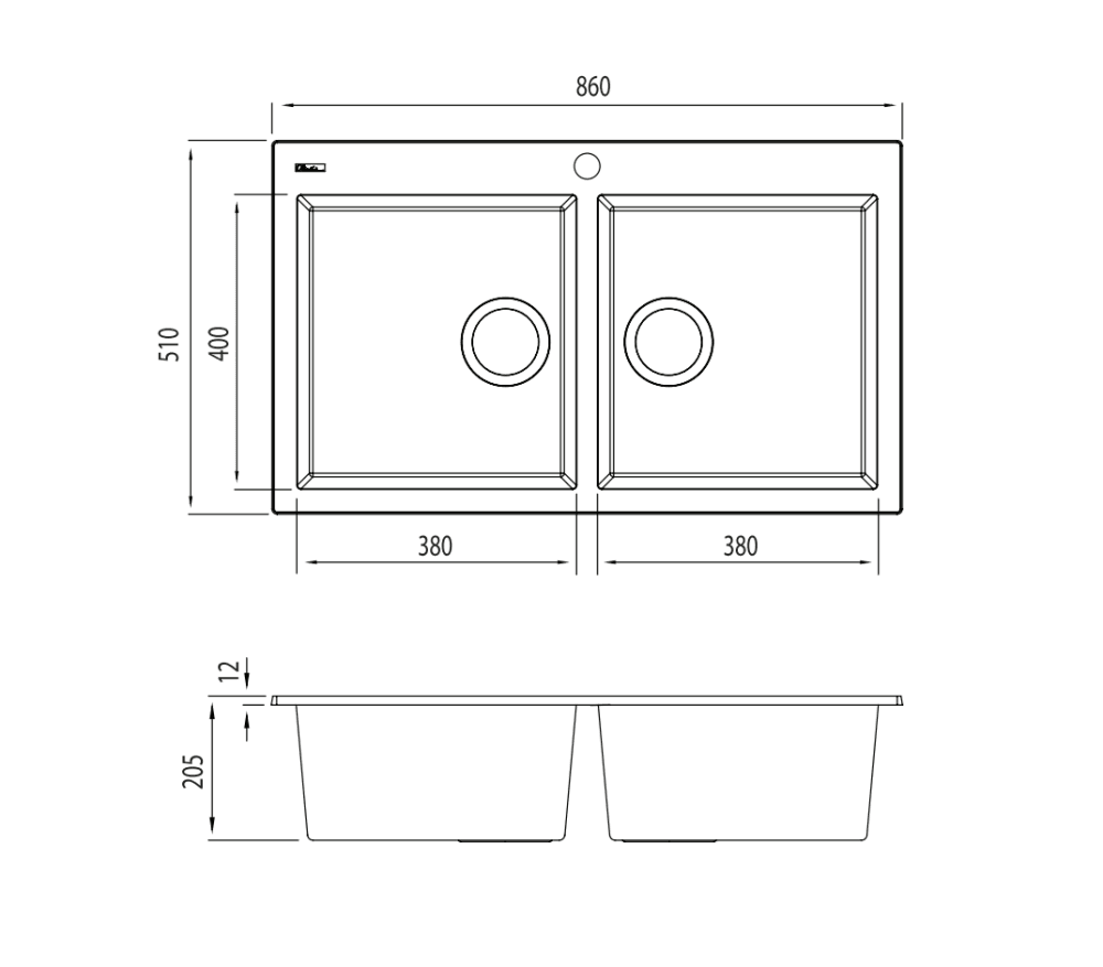 Oliveri Santorini St-Wh1564 Double Bowl White Granite Kitchen Sink Sinks