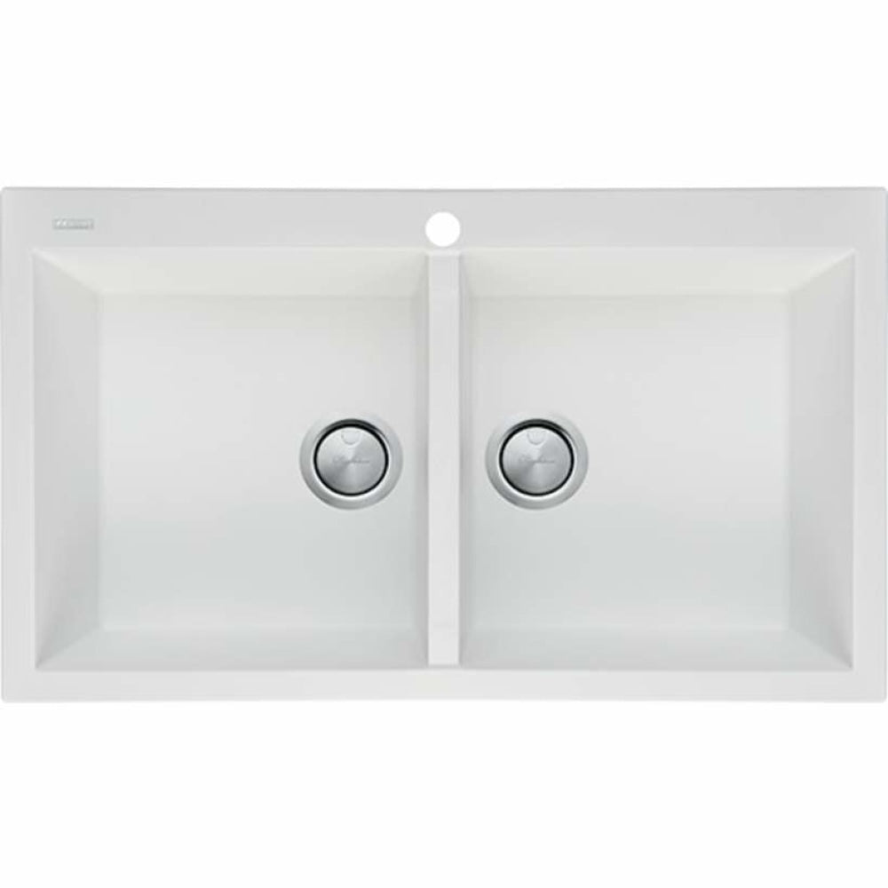 Oliveri Santorini St-Wh1564 Double Bowl White Granite Kitchen Sink Sinks