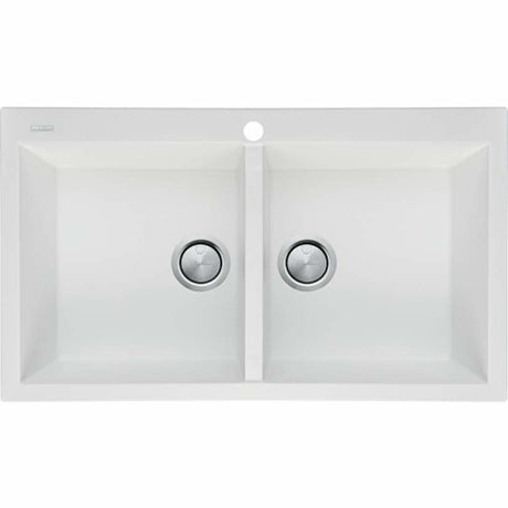 Oliveri Santorini St-Wh1564 Double Bowl White Granite Kitchen Sink Sinks