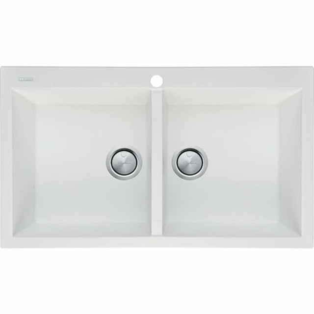 Oliveri Santorini St-Wh1564 Double Bowl White Granite Kitchen Sink Sinks