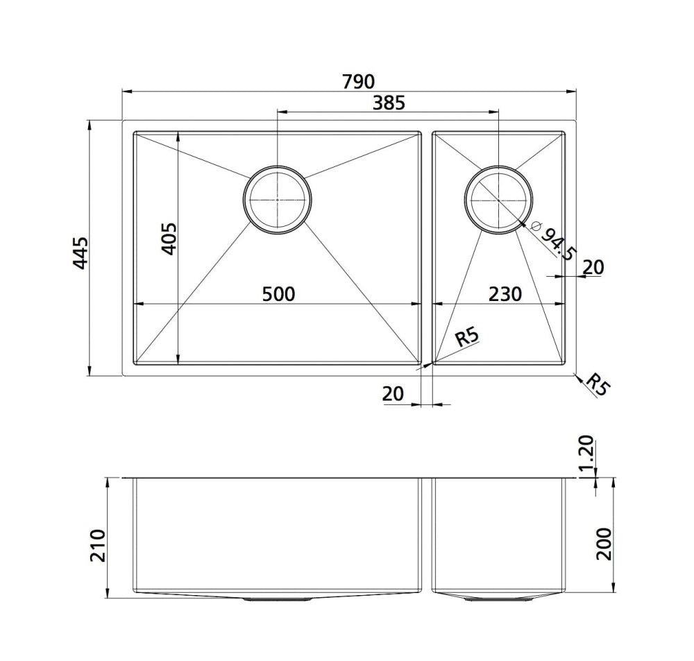 Oliveri Sb35Cu Spectra Top Or Undermount 1 And 1/2 Bowl Copper Sink Kitchen Sinks