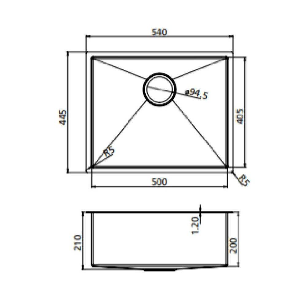 Oliveri Sb50Gm Spectra Top Or Undermount Single Bowl Gun Metal Sink Kitchen Sinks
