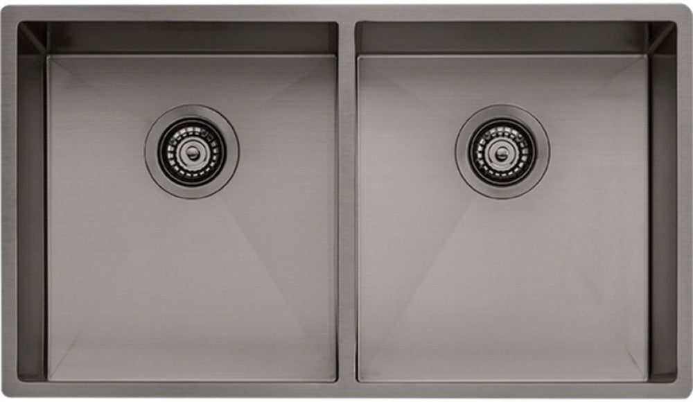 Oliveri Sb63Gm Spectra Top Or Undermount Double Bowl Gun Metal Sink Kitchen Sinks
