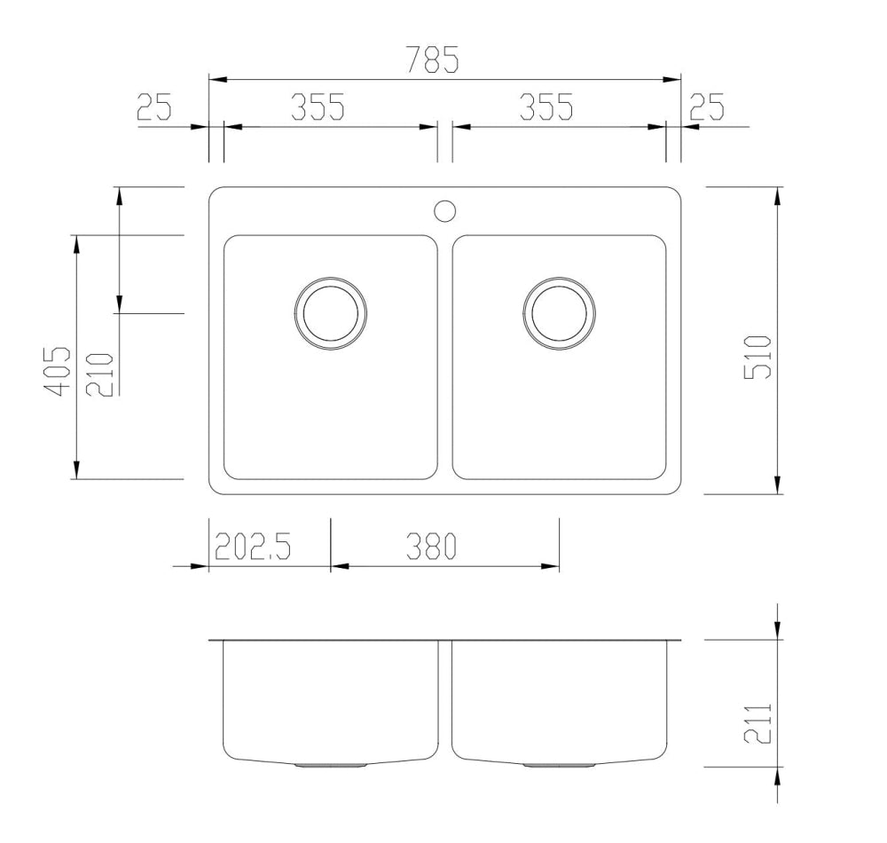 Oliveri Sn1064 Sonetto Double Bowl Topmount Sink Top Mounted Kitchen Sinks
