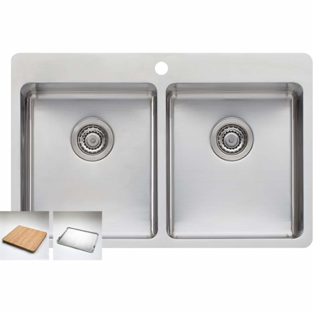 Oliveri Sn1064 Sonetto Double Bowl Topmount Sink Top Mounted Kitchen Sinks