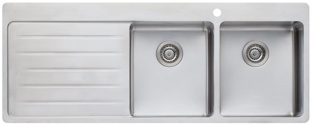 Oliveri Sn1072 Sonetto Double Bowl Left Hand Drainer Topmount Sink Top Mounted Kitchen Sinks