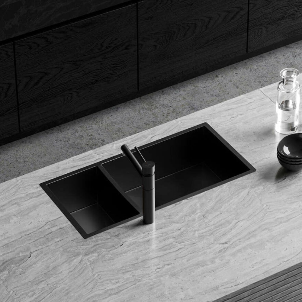 Oliveri Spectra Sb35Bk Top Or Undermount 1 And 1/2 Bowl Black Finish Sink Kitchen Sinks
